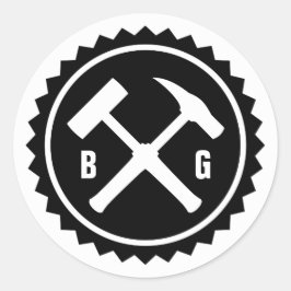 ロックハンマーバッジ(2イニシャル) ラウンドシール