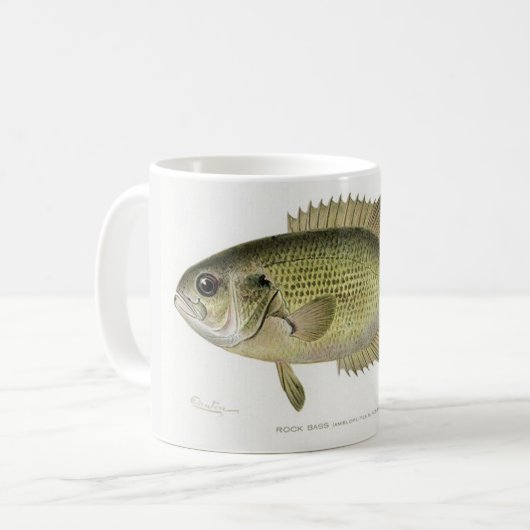 ロックバスの釣り人マグ コーヒーマグカップ (正面左)