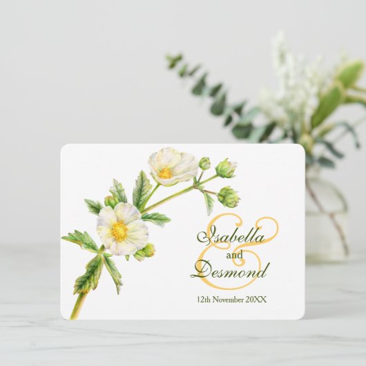 ロックバラの水の色アートホワイトグリーン結婚ズ 招待状 (スタンド正面)