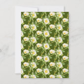 ロックバラの水の色アートホワイトグリーン結婚ズ 招待状 (裏面)