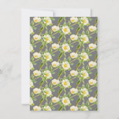 ロックバラの水の色アート白い黄色のグレー結婚ズ 招待状 (裏面)