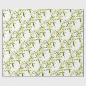 ロックバラアートフローラ白い緑の野草 ラッピングペーパー (フラット)