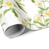 ロックバラアートフローラ白い緑の野草 ラッピングペーパー (ロールコーナー)