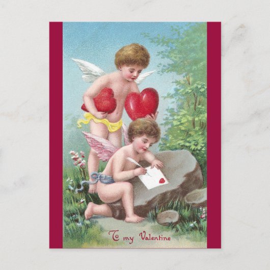 ロックバレンタインでクリアするキューピッド シーズンポストカード (正面)