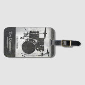 ロックバンドのドラマー、ブラック ラゲッジタグ (正面横)