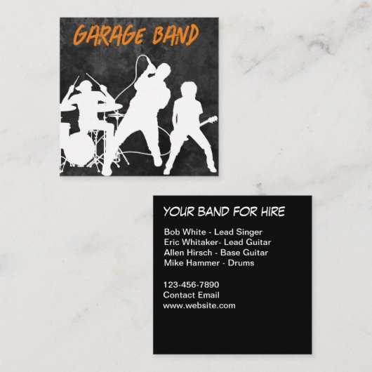 ロックバンドクールの名刺 スクエア名刺 (正面/裏面)