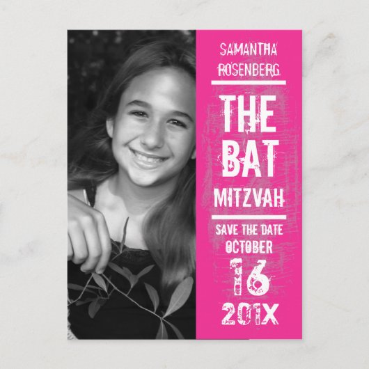 ロックバンドバルミツワーSave the Date in Pink 案内ポストカード (正面)