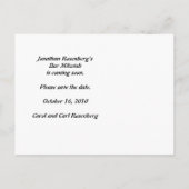 ロックバンドバー（ユダヤ教の）バル・ミツバー保存日付すべてのタイプ 案内ポストカード (裏面)