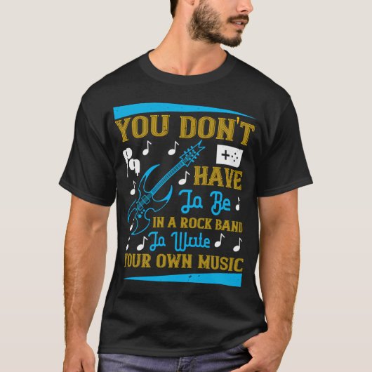 ロックバンド音楽エレキギター Tシャツ (正面)