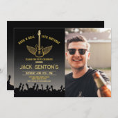 ロックバースデーパーティーフェスティバルギターフォト招待状 招待状 (正面/裏面)