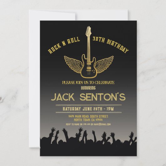 ロックバースデーパーティーフェスティバルギターミュージック招待状 招待状 (正面)