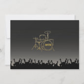 ロックバースデーパーティーフェスティバル群衆音楽写真 招待状 (裏面)