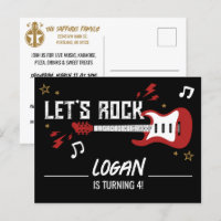 ロックバースデー ミュージック バンド インビテーション ポストカード