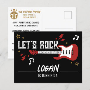 ロックバースデー ミュージック バンド インビテーション ポストカード