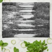 ロックパスB/Wの丘を上る キッチンタオル (折り畳み)