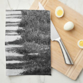 ロックパスB/Wの丘を上る キッチンタオル (四つ折り)