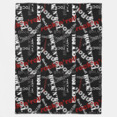 ロックパターンロック転が フリースブランケット (正面)