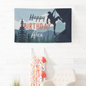 ロックパーソナライズされた登山テーマハッピーバースデー 横断幕 (インサイチュ)