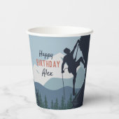 ロックパーソナライズされた登山テーマ誕生日パーティー 紙コップ (裏面)