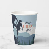 ロックパーソナライズされた登山テーマ誕生日パーティー 紙コップ (正面)
