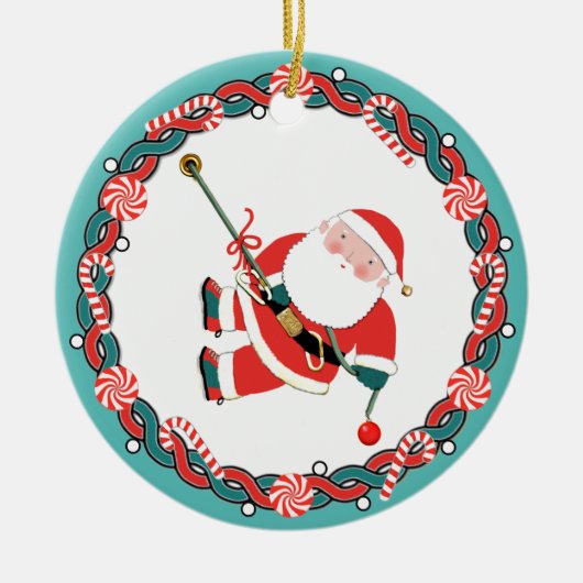 ロックパーソナライズされた登山ホリデーギフト セラミックオーナメント (正面)