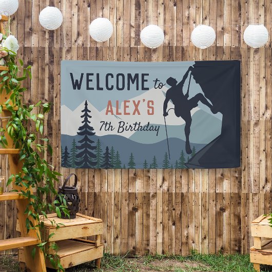 ロックパーソナライズされた登山誕生日パーティーへようこそ 横断幕