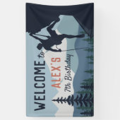 ロックパーソナライズされた登山誕生日パーティーへようこそ 横断幕 (縦)