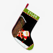 ロックパーソナライズされた登山 スモールクリスマスストッキング (正面 (吊り時))