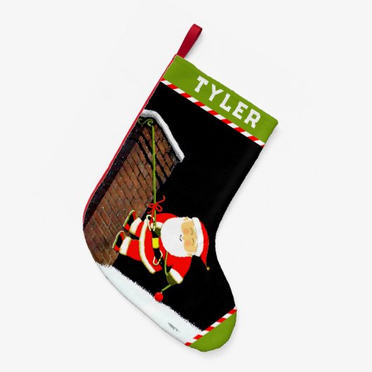 ロックパーソナライズされた登山 スモールクリスマスストッキング (正面 (吊り時))