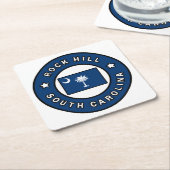 ロックヒルサウスカロライナ スクエアペーパーコースター (アングル)