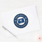 ロックヒルサウスカロライナ 楕円形シール (封筒)