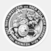 ロックヒル&ノースウエスタンハイ懇親会ステッカー ラウンドシール (正面)