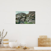 ロックフェイスの巨大な岩石段の昇順の表示 ポスター (キッチン)