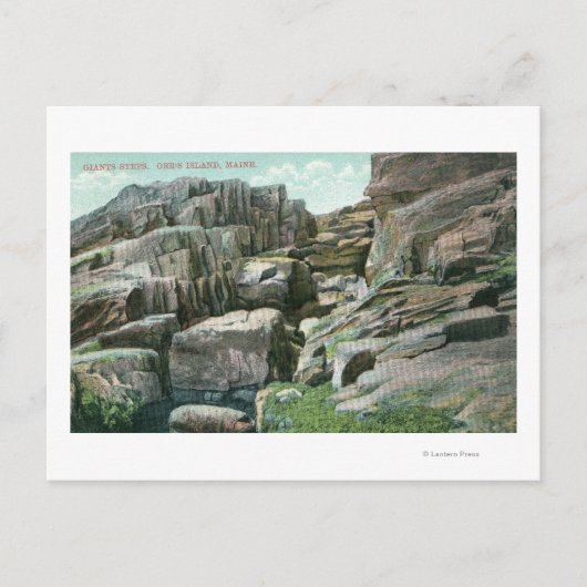 ロックフェイスの巨大な岩石段の昇順の表示 ポストカード (正面)