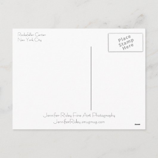ロックフェラーの中心のクリスマスツリーの郵便はがき シーズンポストカード (裏面)