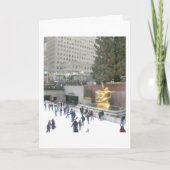 ロックフェラーの中心のスケートリンク及び木の休日カード シーズンカード (正面)