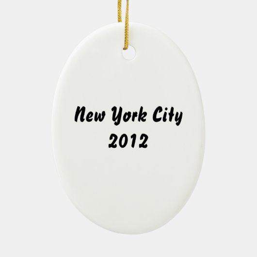 ロックフェラーの中心及びアイススケーターのクリスマス セラミックオーナメント (裏面)