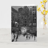 ロックフェラーセンターでのクリスマス | ニューヨーク カード (黄色い花)