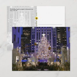 ロックフェラーセンターのエンジェルとクリスマスツリー - ポストカード