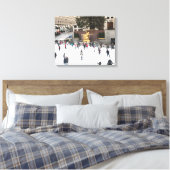 ロックフェラーセンターアイススケートで滑るリンクリスクリスマスニューヨーク キャンバスプリント (インサイチュ (寝室))