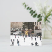 ロックフェラーセンターアイススケートで滑るリンクリスクリスマスニューヨーク シーズンポストカード (スタンド正面)