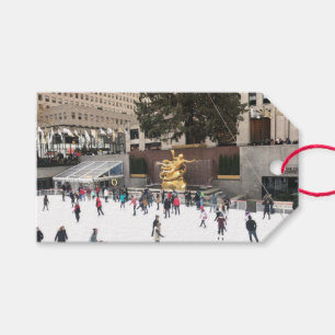 ロックフェラーセンターアイススケートで滑るリンクNYC写真 ギフトタグ