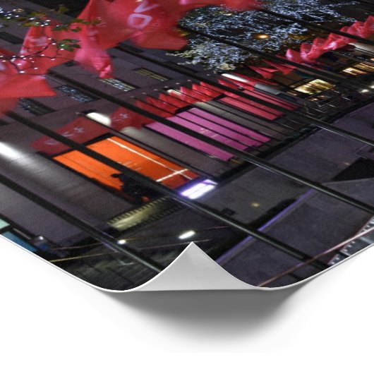 ロックフェラーセンターアイススケートで滑るリンクNYC写真 ポスター (角)