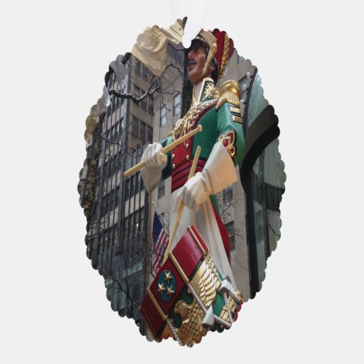 ロックフェラーセンタードラマー男の子クリスマスニューヨーク オーナメントカード (右)