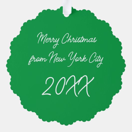 ロックフェラーセンタードラマー男の子クリスマスニューヨーク オーナメントカード (裏面)