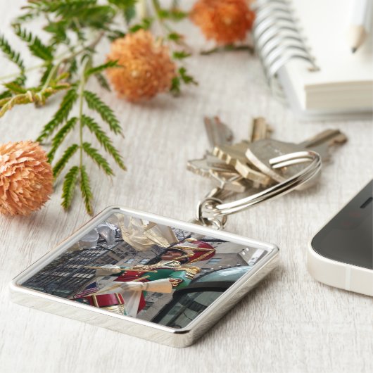 ロックフェラーセンタードラマー男の子クリスマスニューヨーク キーホルダー (側面)