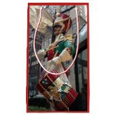 ロックフェラーセンタードラマー男の子クリスマスニューヨーク スモールペーパーバッグ (正面)