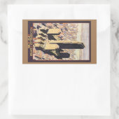 ロックフェラーセンターニューヨーク 長方形シール (バッグ)