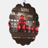 ロックフェラーセンターニューヨークNYレッドクリスマスボール オーナメントカード (左)