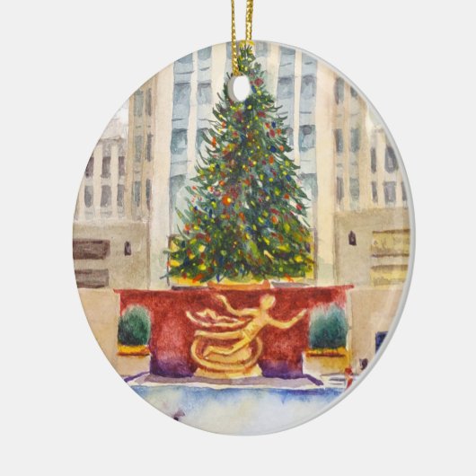 ロックフェラーセンタープラザクリスマスツリーオーナメント セラミックオーナメント (左)